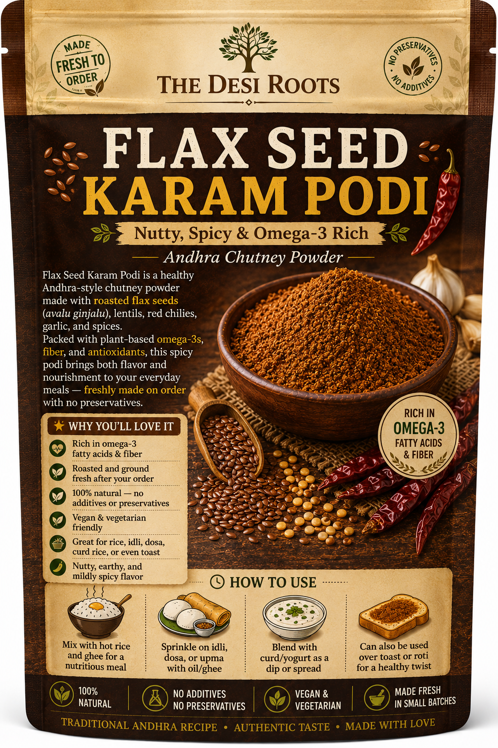 Flax Seeds Karam Podi